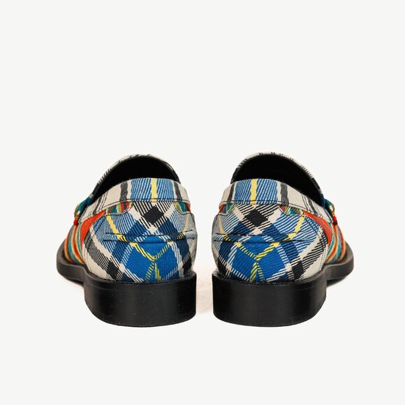 Burberry Bedmont Poppy Orange Tartan Flat Loafers - Picture 3 of 10